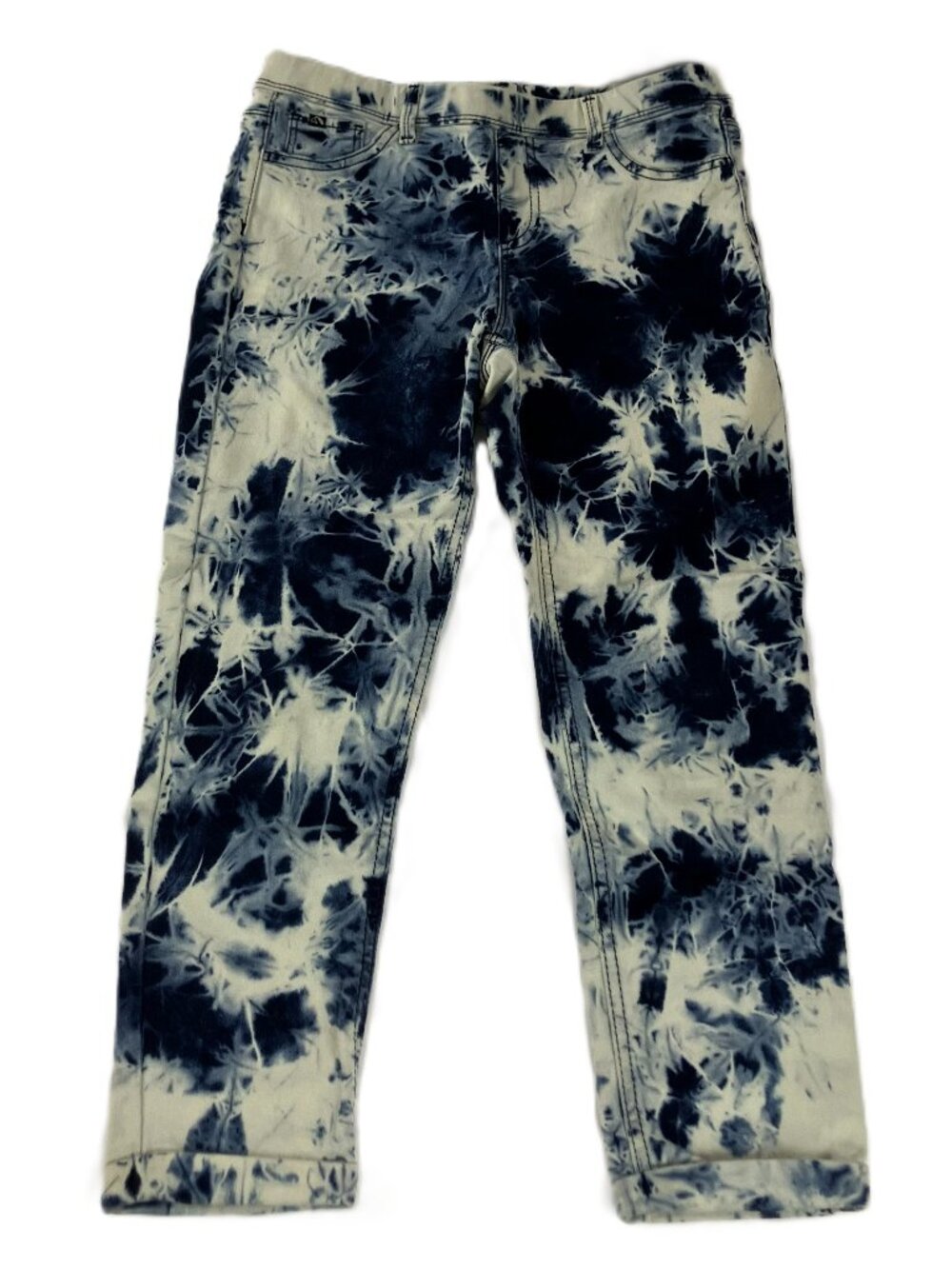 Jordache Girls Size XL Tie-Dye Cropped Jeggings Elastic Waist Stretch Denim
